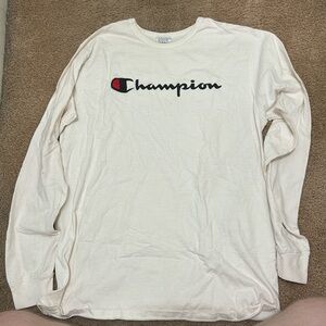 Vintage white Champion long sleeve t shirt 80s/90s
